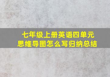 七年级上册英语四单元思维导图怎么写归纳总结