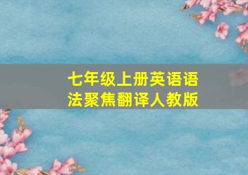 七年级上册英语语法聚焦翻译人教版