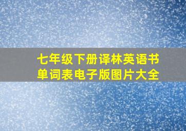 七年级下册译林英语书单词表电子版图片大全