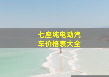 七座纯电动汽车价格表大全