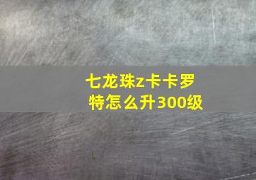 七龙珠z卡卡罗特怎么升300级