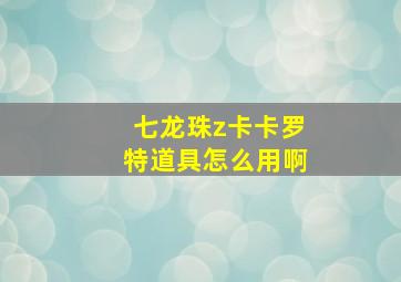 七龙珠z卡卡罗特道具怎么用啊