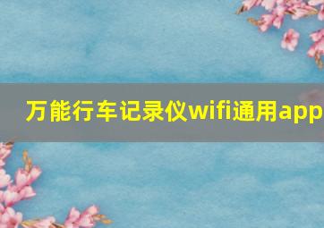 万能行车记录仪wifi通用app