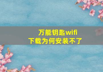 万能钥匙wifi下载为何安装不了