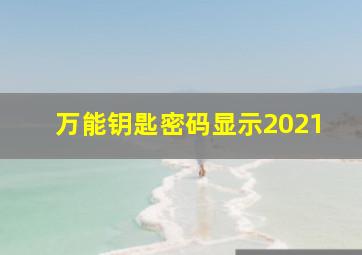 万能钥匙密码显示2021