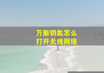 万能钥匙怎么打开无线网络