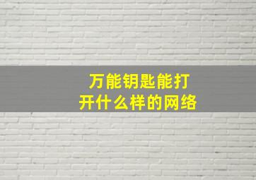 万能钥匙能打开什么样的网络