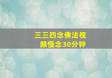 三三四念佛法视频慢念30分钟