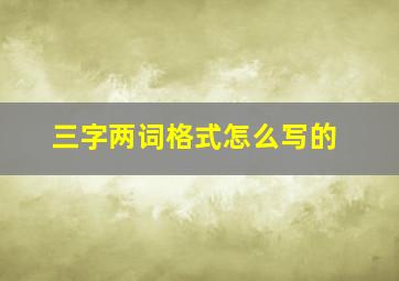 三字两词格式怎么写的