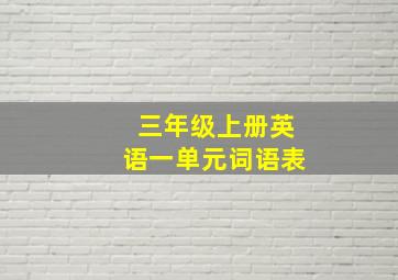 三年级上册英语一单元词语表