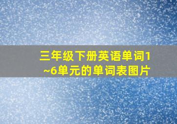 三年级下册英语单词1~6单元的单词表图片