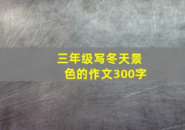 三年级写冬天景色的作文300字