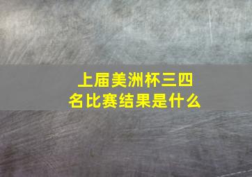 上届美洲杯三四名比赛结果是什么