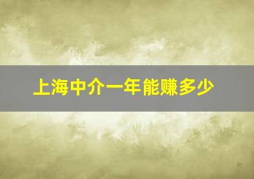 上海中介一年能赚多少