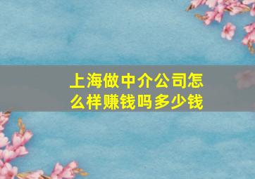 上海做中介公司怎么样赚钱吗多少钱