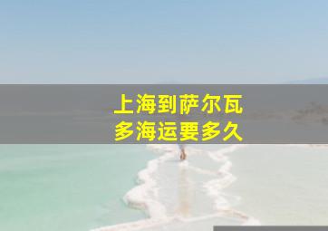 上海到萨尔瓦多海运要多久