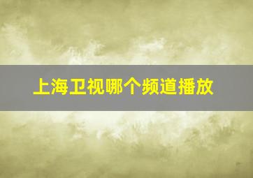 上海卫视哪个频道播放