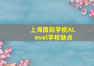 上海国际学校ALevel学校缺点