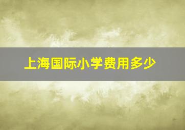 上海国际小学费用多少