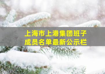 上海市上港集团班子成员名单最新公示栏