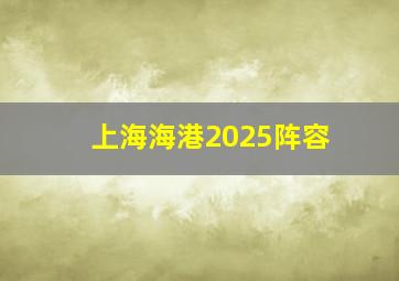 上海海港2025阵容