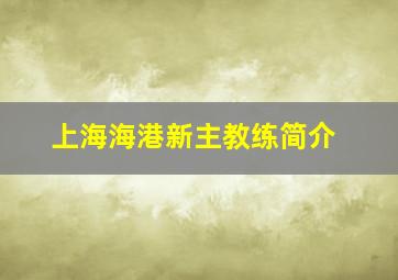 上海海港新主教练简介