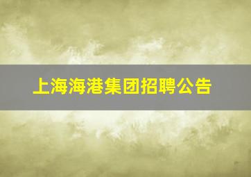 上海海港集团招聘公告