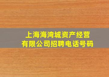 上海海湾城资产经营有限公司招聘电话号码