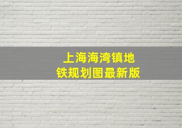 上海海湾镇地铁规划图最新版