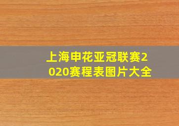 上海申花亚冠联赛2020赛程表图片大全