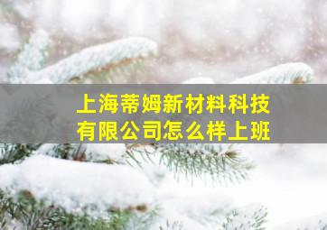 上海蒂姆新材料科技有限公司怎么样上班