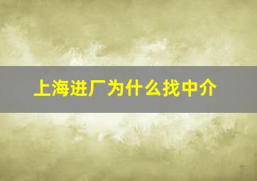 上海进厂为什么找中介