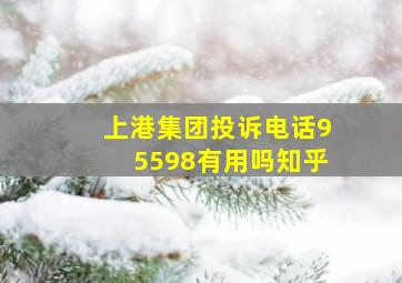 上港集团投诉电话95598有用吗知乎