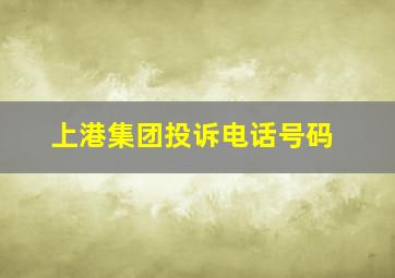 上港集团投诉电话号码