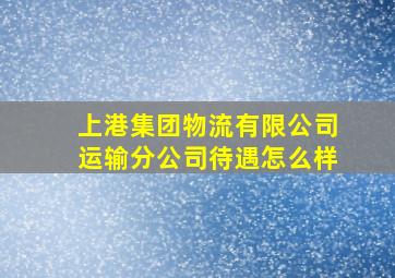 上港集团物流有限公司运输分公司待遇怎么样