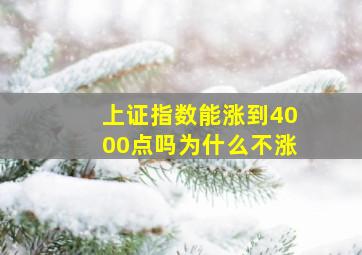 上证指数能涨到4000点吗为什么不涨