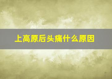 上高原后头痛什么原因