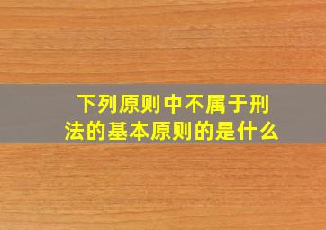 下列原则中不属于刑法的基本原则的是什么