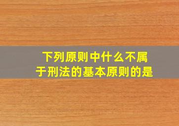 下列原则中什么不属于刑法的基本原则的是