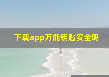 下载app万能钥匙安全吗