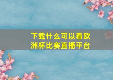 下载什么可以看欧洲杯比赛直播平台