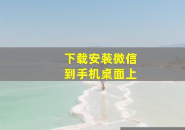 下载安装微信到手机桌面上