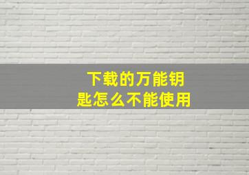 下载的万能钥匙怎么不能使用