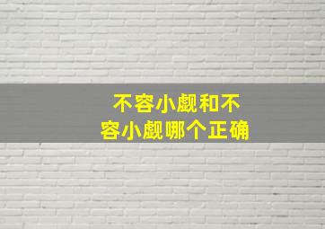 不容小觑和不容小觑哪个正确