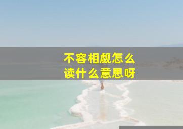 不容相觑怎么读什么意思呀