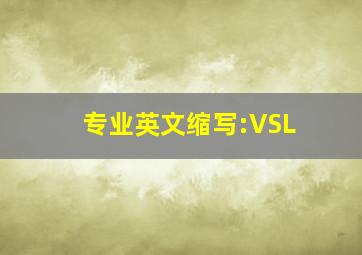 专业英文缩写:VSL