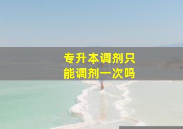 专升本调剂只能调剂一次吗