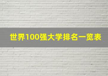 世界100强大学排名一览表