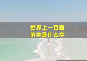 世界上一百画的字是什么字