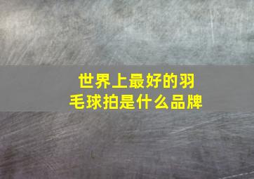 世界上最好的羽毛球拍是什么品牌